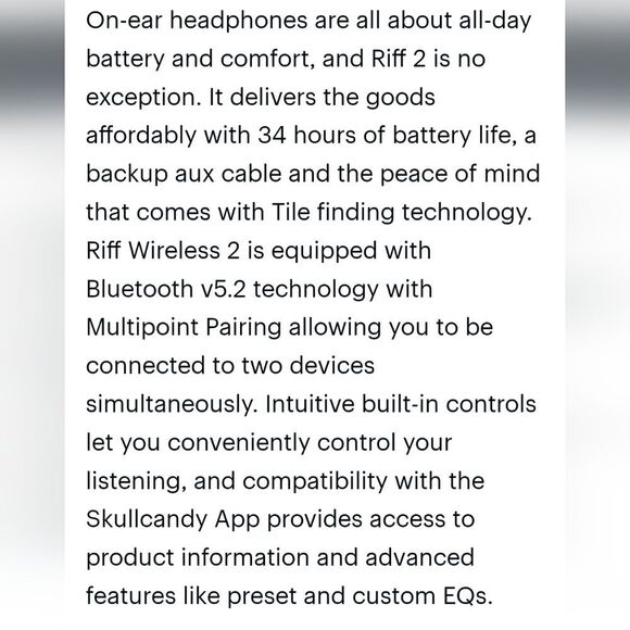 Skull Candy Riff 2 Wireless Headphones - Picture 6 of 10